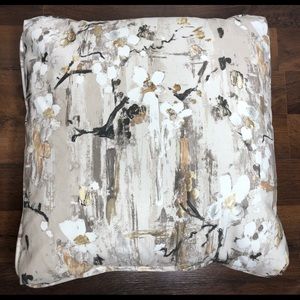NEW: Black, Beige Gold Floral Throw Accent Pillow